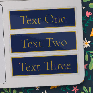 Navy Blue & Gold Name Clear Transparent