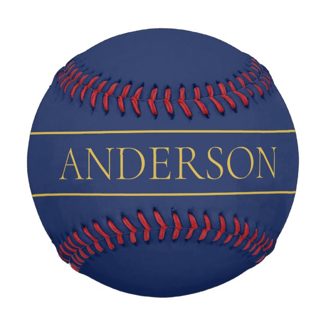 Navy Blue & Gold Name Surname or Business  Baseball (Front)