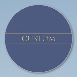 Navy Blue & Gold Name Surname or Business  Coaster