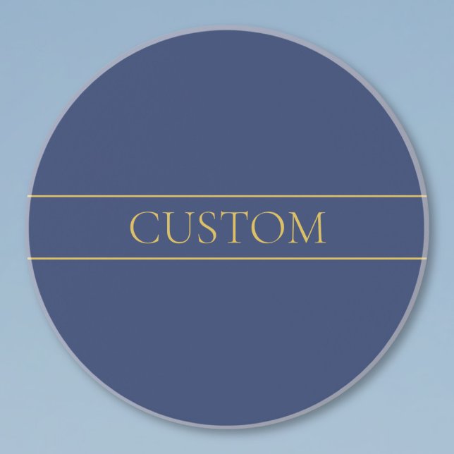 Navy Blue & Gold Name Surname or Business  Coaster (Creator Uploaded)