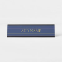 Navy Blue & Gold Name Surname or Business
