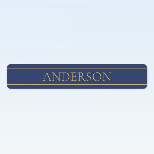 Navy Blue & Gold Name Surname or Business Iron-on (Creator Uploaded)