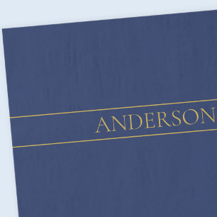 Navy Blue & Gold Name Surname or Business Tissue Paper