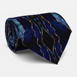 Navy Blue Gold Neck Tie
