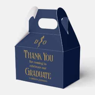 Navy Blue Gold Osteopath Graduation Party Favour Box