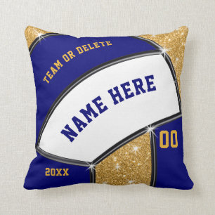 Navy Blue, Gold Personalised Volleyball Pillow