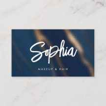 Navy Blue Gold QR Code Beauty Elegant Luxury