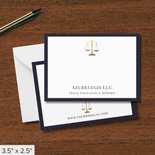 Navy Blue Gold Scales of Justice  Card