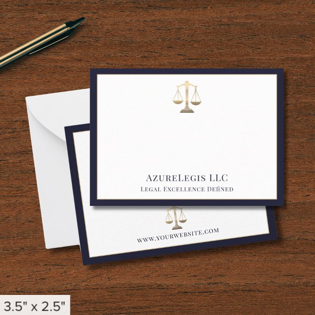 Navy Blue Gold Scales of Justice  Card (Creator Uploaded)