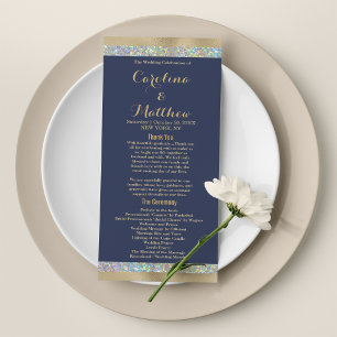 Navy blue gold silver holographic glitter  programme