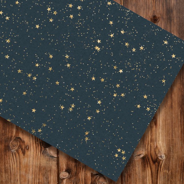 Navy Blue & Gold Stars | Christmas Tissue Paper (Creator Uploaded)
