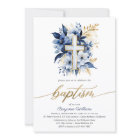 Navy Blue & Gold Watercolor Baptism 