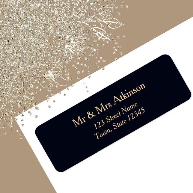 Navy Blue Gold Wedding Return Address (Creator Uploaded)