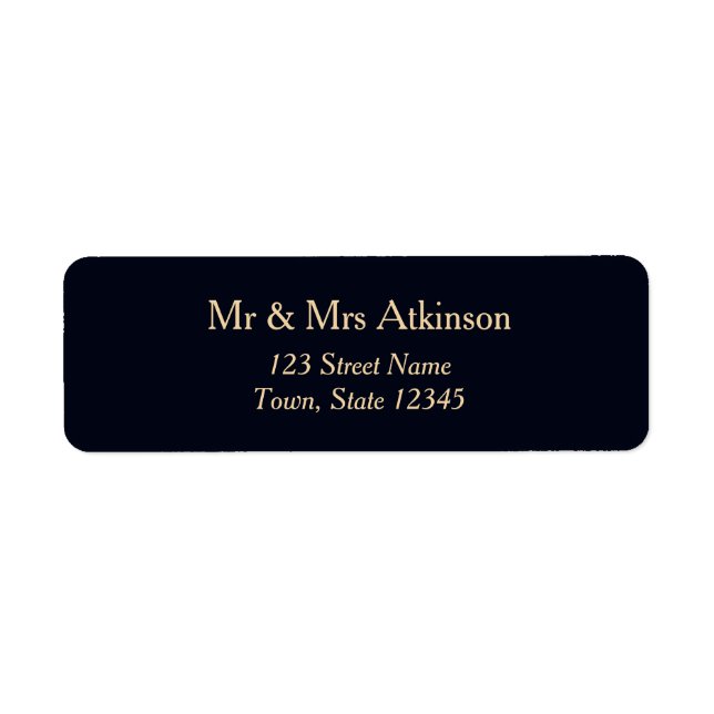 Navy Blue Gold Wedding Return Address (Front)
