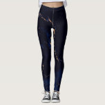 Navy Blue Golden Marble Leggings<br><div class="desc">Navy Blue Golden Marble</div>