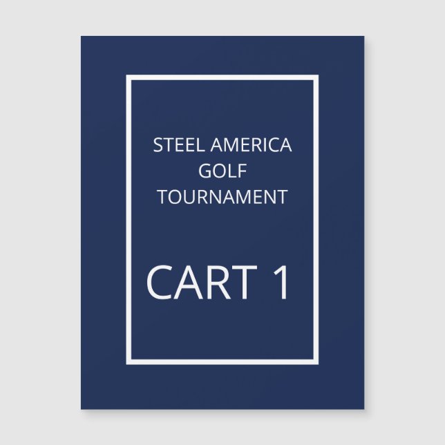 Navy Blue Golf Cart Tournament Magnet (Front)