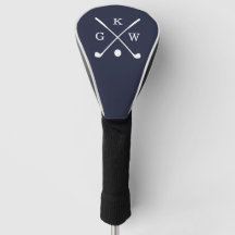Navy Blue Golf Clubs Monogram Golf Head Cover