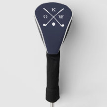 Navy Blue Golf Clubs Monogram Head Cover