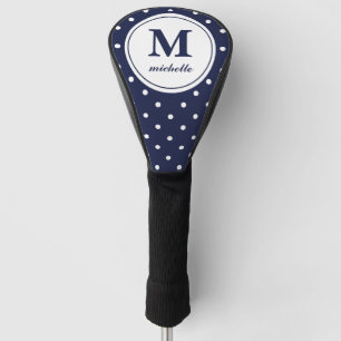 Navy Blue Golf DOT personalised monogram Head Cover