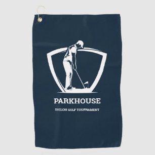 Navy Blue Golfers Name Tournament Golf Towel
