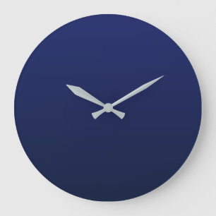 Navy Blue Gradient Deep Blue Large Clock
