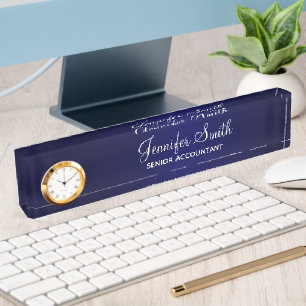 Navy Blue Gradient Nameplate