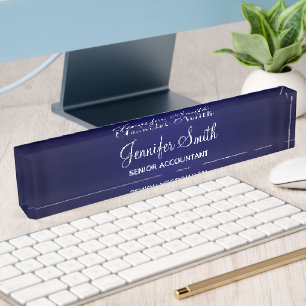 Navy Blue Gradient Nameplate