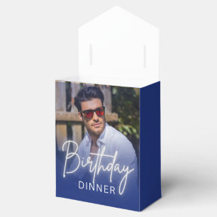 Navy blue Gradient Photo 30th Birthday dinner Favour Box