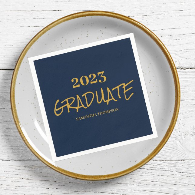 Navy Blue Graduation Paper Napkin (Creator Uploaded)