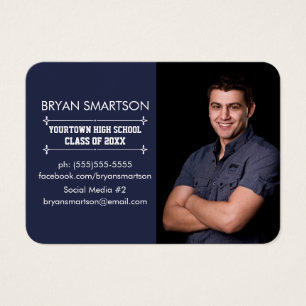 Navy Blue Graduation Photo Profile Card