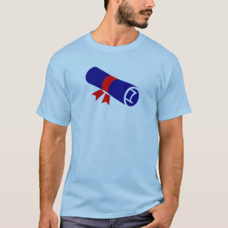 Navy Blue Graduation Scroll Icon with Red Ribbon T-Shirt