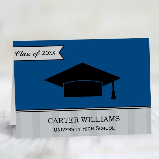 Navy Blue Graduation Thank You Card (Creator Uploaded)