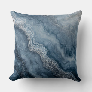 Navy Blue Gray Light Blue White Contemporary Cushion