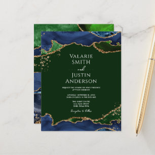 Navy Blue & Green Agate Wedding