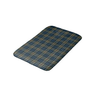 Navy Blue, Green, and Red Scottish Tartan Bath Mat