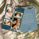 Navy Blue Greenery Vintage Four Photo Collage Foil Holiday Card<br><div class="desc">Welcome to our enchanting Navy Blue Greenery Vintage Four Photo Collage Foil Holiday Card design, where vintage charm meets modern elegance. This design features intricate watercolor greenery and subtly elegant calligraphy with simple typography, capturing the essence of traditional cosiness and rustic cottage core. With a touch of retro flair and...</div>