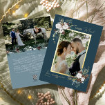 Navy Blue Greenery Vintage Merry Married Portrait Foil Holiday Card<br><div class="desc">Welcome to our enchanting Navy Blue Greenery Vintage Merry Married Portrait Foil Holiday Card design, where vintage charm meets modern elegance. This design features intricate watercolor greenery and subtly elegant calligraphy with simple typography, capturing the essence of traditional cosiness and rustic cottage core. With a touch of retro flair and...</div>