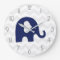 Navy Blue Grey Elephant Nursery Wall Clock