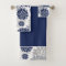 Navy Blue Grey Flower Graphic Pattern