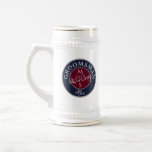 Navy Blue Groomsmen Beer Stein<br><div class="desc">Simple,  modern,  elegant,  burgundy and navy blue personalised wedding gift beer stein for Groomsman with monogram - initials,  name and trendy handwritten calligraphy script.</div>