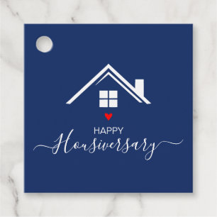 Navy Blue Happy Housiversary Favour Tags - Real Es