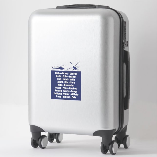 Navy Blue Helicopter Phonetic Alphabet Cool (Suitcase)