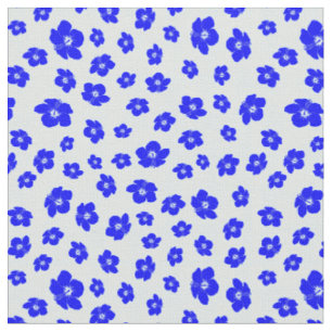 Navy Blue Hibiscus Floral Fabric