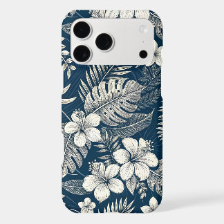 Navy Blue Hibiscus Monstera Tropical Botanical