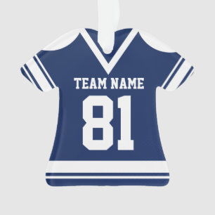 Navy Blue Hockey Jersey with Photo Ornament