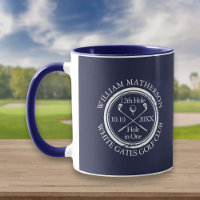 Navy Blue Hole in One Personalised Golf Mug