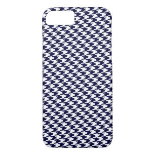 Navy Blue Houndstooth Pattern iPhone 7 Case