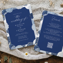Navy Blue Hydrangea Wedding Vintage All in One