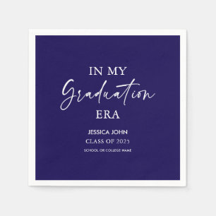 Navy blue In my graduation era funny Graduation  Napkin