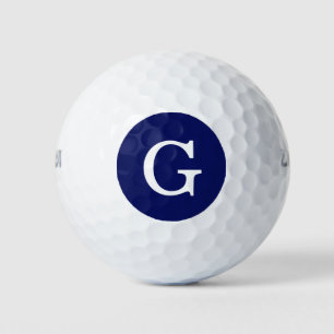 Navy Blue Initial Monogram Golf Balls